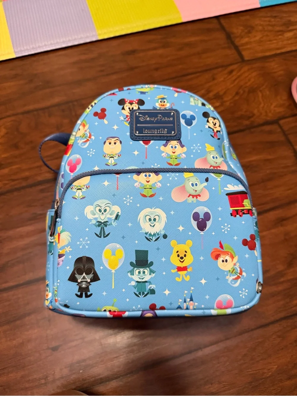 Loungefly Kids Light Blue Character Print Mini Backpack
